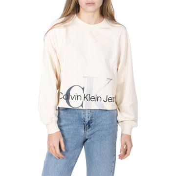 Calvin Klein Girls Sweatshirt Mixed Monogram Cutoff 1277 Muslin